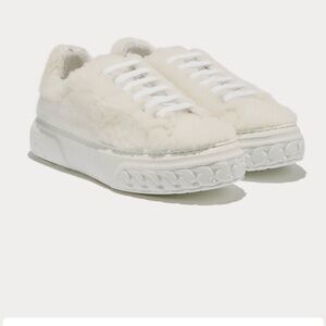 Casadei Faux Shearling Low Top Sneakers Size 38